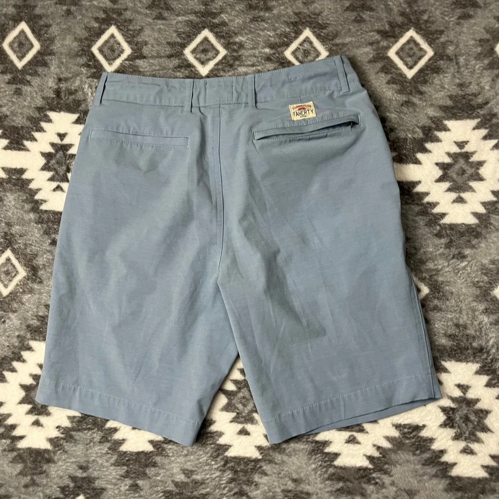 Faherty All Day Shorts Mens 30 Light Blue Hybrid Stretch MSC0012 Quick Dry
